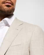 Image 2 of 5: Canali Men's Solid Linen-Blend Suit