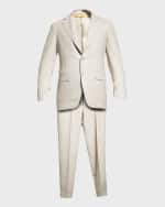 Image 5 of 5: Canali Men's Solid Linen-Blend Suit