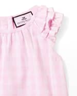 Image 2 of 3: Petite Plume Girl's Gingham 2-Piece Pajama Short Set, Size 6M-14