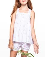 Image 3 of 3: Petite Plume Girl's Butterfly Charlotte 2-Piece Pajama Set, Size 6M-14