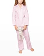 Image 3 of 3: Petite Plume Girl's Palmier Sweethearts 2-Piece Pajama Set, Size 6M-14