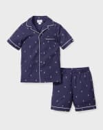 Image 1 of 3: Petite Plume Kid's La Mer Classic Pajama Shorts Set, Size 6M-14