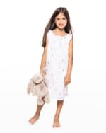 Image 3 of 3: Petite Plume Girl's Amelie Easter Gardens Ruffle Nightgown, Size 6M-14