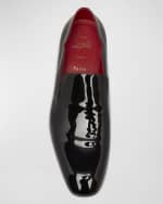 Image 4 of 4: Christian Louboutin Men's Dandy Chick Flat Patent Leather Loafers