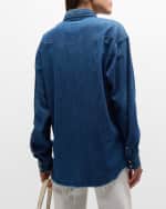 Image 4 of 6: MOTHER The Western Distressed Denim Overshirt