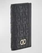 Image 2 of 4: Ferragamo Men's Travel Gancini-Embossed Leather Bifold Card Case