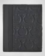 Image 4 of 4: Ferragamo Men's Travel Gancini-Embossed Leather Bifold Card Case
