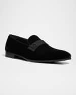 Image 2 of 5: Ferragamo Men's Lapo Velvet Loafers