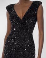 Image 4 of 4: HELSI Jodi Plunging Sequin Mini Dress