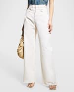 Image 2 of 5: Veronica Beard Taylor High-Rise Wide-Leg Jeans