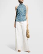 Image 4 of 5: Veronica Beard Taylor High-Rise Wide-Leg Jeans