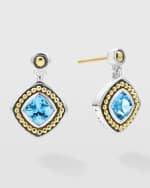 Image 3 of 3: LAGOS Rittenhouse Blue Topaz 6mm Cushion Post and Drop Earrings