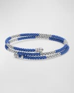 Image 4 of 5: LAGOS Sterling Silver Blue Caviar Ultramarine Ceramic Coil Bracelet