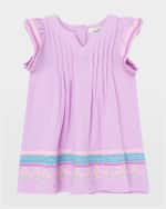 Image 1 of 3: Peek Girl's Embroidered Pleated Dress, Size 4-12