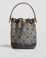 Image 1 of 6: Tory Burch T-Monogram Jacquard Mini Bucket Bag