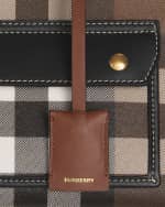 Image 5 of 5: Burberry Freya E-Canvas Check Tote Bag