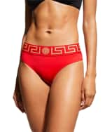 Image 2 of 5: Versace Greca Border Bikini Briefs
