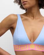 Image 5 of 6: Versace Greca Border Triangle Bikini Top