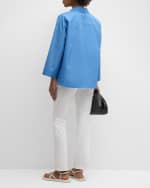 Image 5 of 6: Lafayette 148 New York Bracelet-Sleeve Pullover Shirt