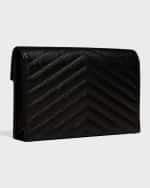 Image 3 of 5: Saint Laurent YSL Monogram Small Wallet on Chain in Grained Leather