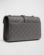 Image 5 of 6: Saint Laurent Envelope Triquilt Small YSL Shoulder Bag in Grained Leather