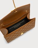 Image 5 of 6: Saint Laurent Envelope Triquilt Small YSL Shoulder Bag in Grained Leather