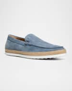 Image 2 of 5: Tod's Men's Nuova Pantofola Comma Rafia TV Suede Loafers