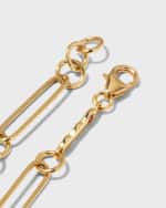 Image 3 of 5: Roberto Coin Yellow Gold Oval-Link Chain Bracelet with Diamond Section