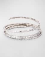 Image 1 of 5: Rahaminov Diamonds 18K White Gold 3-Coil Baguette Diamond Wrap Bracelet, 5.90tcw