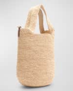 Image 4 of 6: Loewe x Paula’s Ibiza Slit Mini Tote Bag in Raffia with Leather Anagram