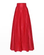 Image 1 of 4: Carolina Herrera Pleated Silk Ball Skirt