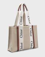Image 3 of 6: Chloe Woody Medium Tote Bag in Linen