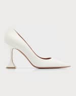Image 1 of 6: Amina Muaddi Ami Lambskin Pedestal Pumps