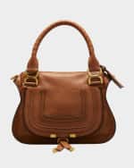 Image 1 of 6: Chloe Marcie Medium Satchel Bag in Grained Calfskin