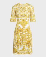 Image 1 of 6: Dolce&Gabbana Printed Charmeuse A-line Dress