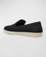 Image 3 of 6: Prada Men's Triangle Logo Suede Loafers