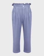 Image 1 of 2: Island Kids & Kids Isle Girl's Ruffle Trim Slacks, Size 4-12