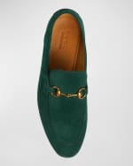 Image 5 of 5: Gucci Men's Jordaan Suede Bit Loafers