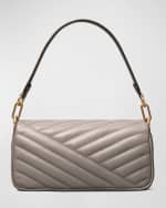 Image 4 of 6: Tory Burch Kira Small Chevron-Quilt Flap Shoulder Bag