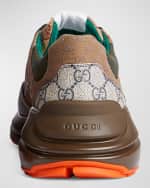 Image 2 of 4: Gucci Men's GG Rhyton Canvas Fashion Sneakers