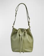 Image 1 of 2: Gigi New York Cassie Drawstring Leather Bucket Bag