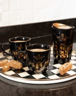 Image 3 of 3: MacKenzie-Childs 3.75" Queen Bee Mugs, Set of 2