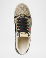 Image 4 of 4: Gucci Men's Screener GG Canvas Low-Top Sneakers