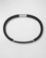 Image 3 of 3: David Yurman Men's Streamline ID Rubber Bracelet with Diamonds and Silver, 8mm
