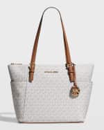 Image 1 of 5: MICHAEL Michael Kors East-West Monogram Zip Tote Bag