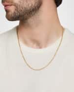 Image 2 of 4: David Yurman Men's Box Chain Necklace in Brushed 18K Gold, 2.7mm