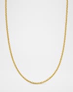 Image 1 of 4: David Yurman Men's Box Chain Necklace in Brushed 18K Gold, 2.7mm