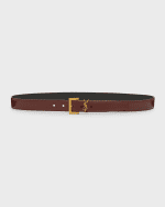 Image 1 of 3: Saint Laurent YSL Supple Leather Skinny Belt