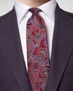 Image 2 of 3: Eton Men's Paisley Silk Tie