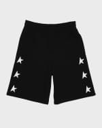 Image 1 of 3: Golden Goose Boy's Star-Printed Wide Leg Shorts, Size 4-10